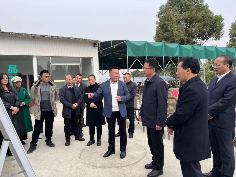 2024年2月20日，绵阳市安州区委书记、区长胡斌一行莅临绵阳市南充商会乡村振兴基地——安州区皂河村世纪梨缘调研考察。会长李德超，携手执行会长邓政光、祝斌等，热情接待了来访的党委政府考察团